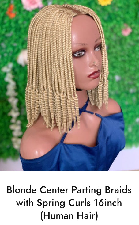 African Hand Braided Human Hair Wigs Any Style