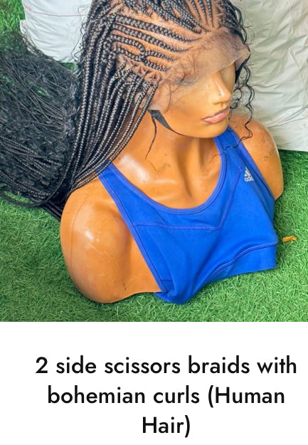 African Hand Braided Human Hair Wigs Any Style