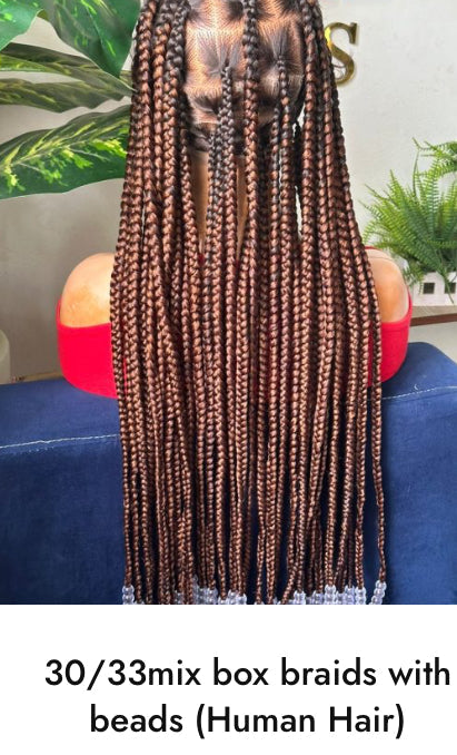 African Hand Braided Human Hair Wigs (Braids 2) Any Style