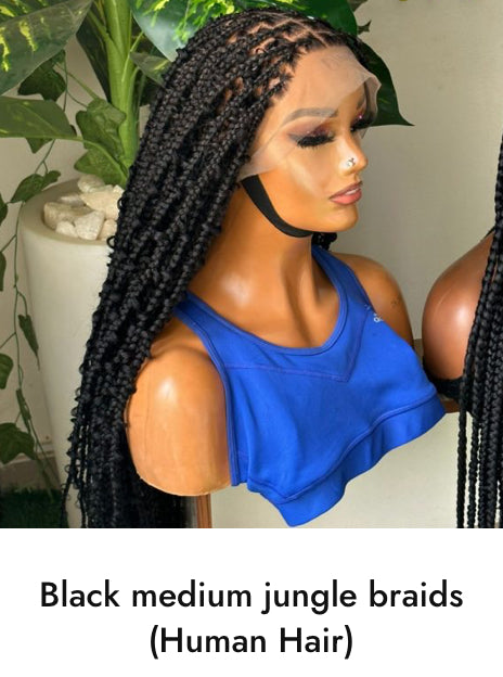 African Hand Braided Human Hair Wigs Any Style