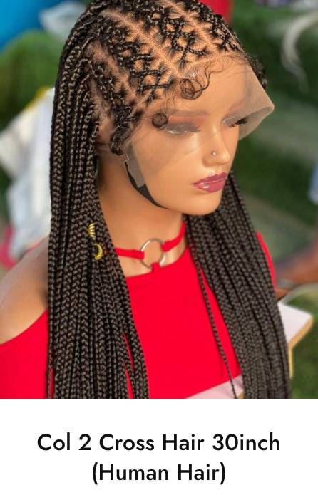 African Hand Braided Human Hair Wigs (Braids 2) Any Style