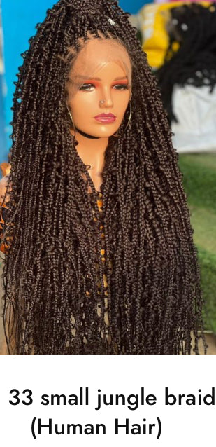 African Hand Braided Human Hair Wigs Any Style