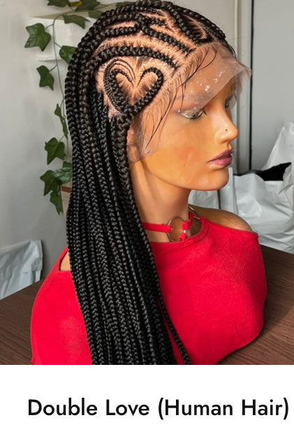 African Hand Braided Human Hair Wigs Any Style