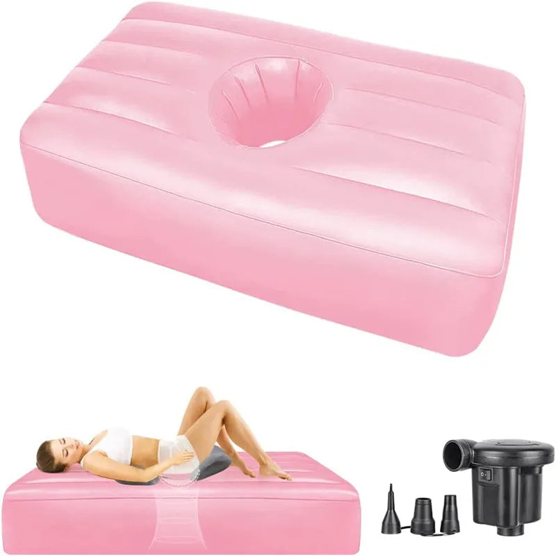 BBL Bed Inflatable Air Mattress with Hole for Sleeping After Brazilian Butt Lift Surgery Recover Waterproof BBL for Post Surgery