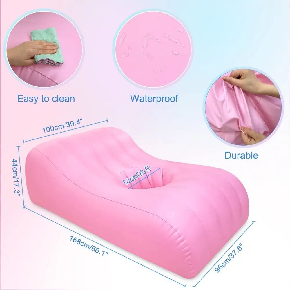 BBL Bed Inflatable Air Mattress with Hole for Sleeping After Brazilian Butt Lift Surgery Recover Waterproof BBL for Post Surgery