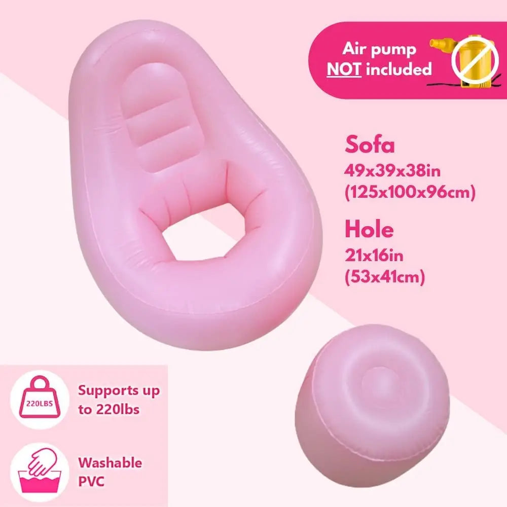 BBL Chair Inflatable Sofa Couch Lounge Bean Bag with Hole Ottoman for Surgery Pregnancy Relaxation Brazilian Butt Lift Recovery